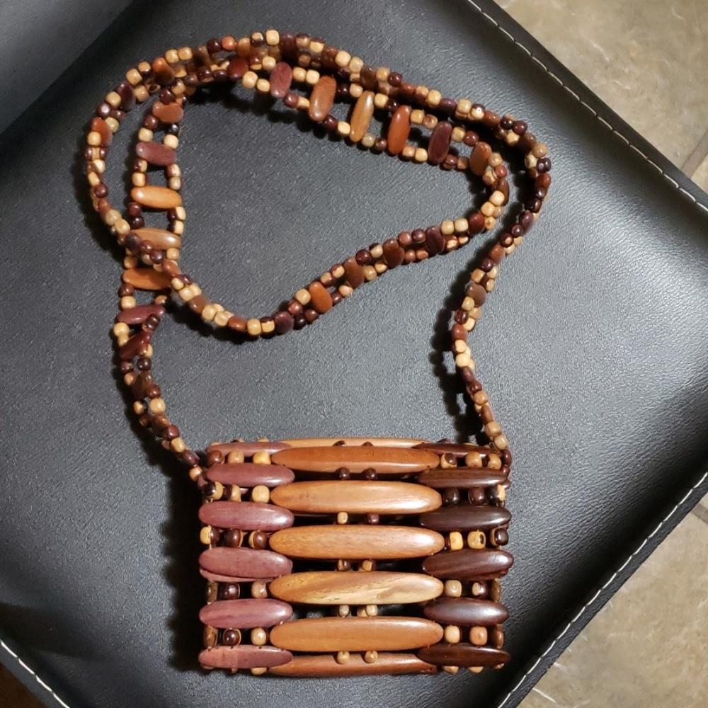 Cross-body wood bag purse - Picture 3 of 8
